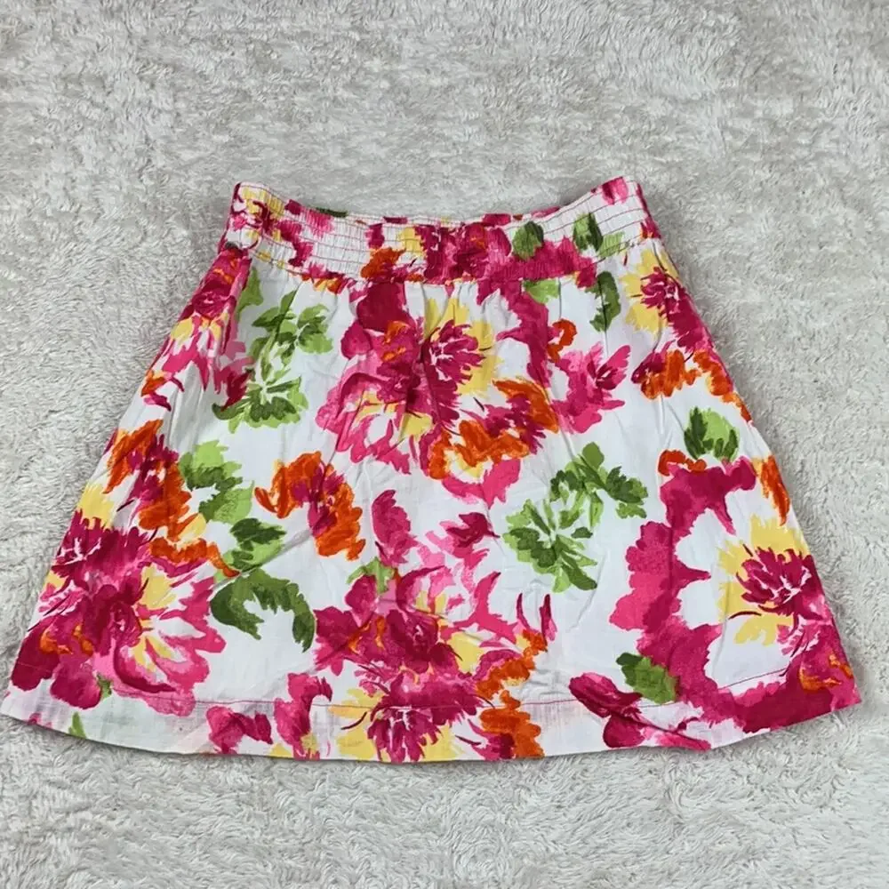Hollsiter‎ floral print cotton mini skirt, med